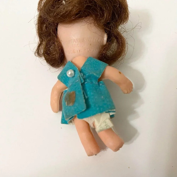 Vtg Gold Farb Novelty Doll Liddle Kiddle Kiddles Clone Flaws 2.5 Inch Tall - Picture 8 of 13